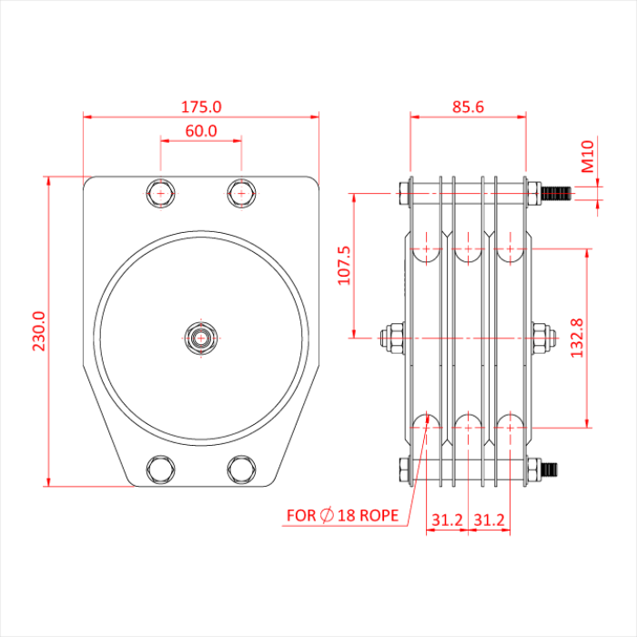 150mm Standard Pulleys-Rope – Doughty Engineering