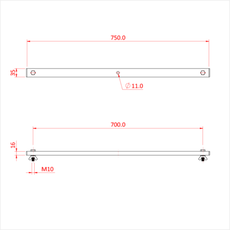 Image depicting a product titled Tee Bars-Flat